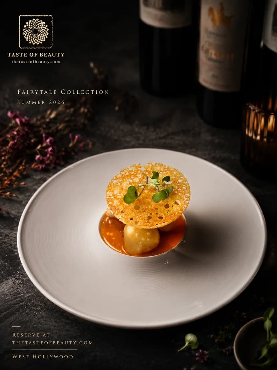 Lily bulb tempura topped with a delicate golden lattice crisp